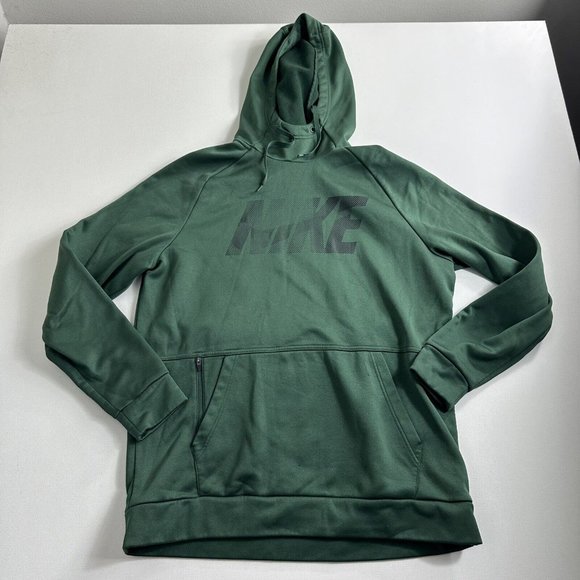 Nike Therma Green Fleece Training Pullover Hoodie SZ L CV6775 337 Dri-Fit Hoodie - Picture 1 of 8